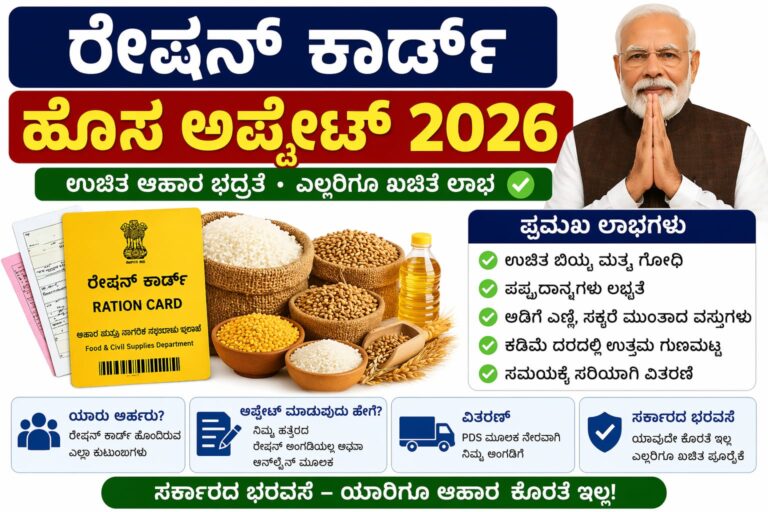 ರೇಷನ್ ಕಾರ್ಡ್ ಹೊಸ ಅಪ್ಡೇಟ್ 2026 ಉಚಿತ ಆಹಾರ ವಿತರಣೆ