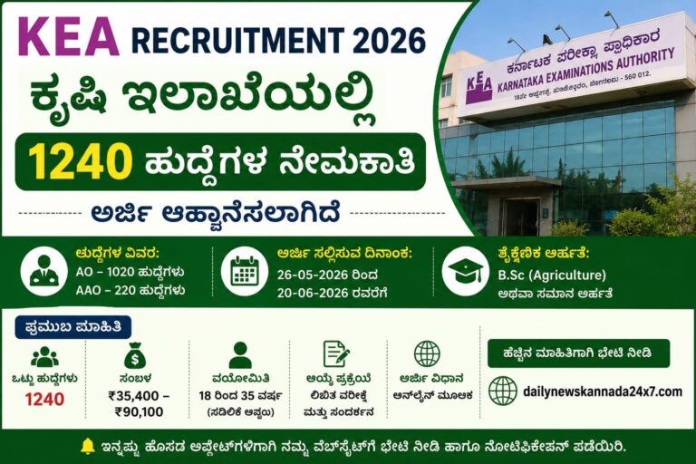 KEA Recruitment 2026 Agriculture Department Recruitment 1240 Posts